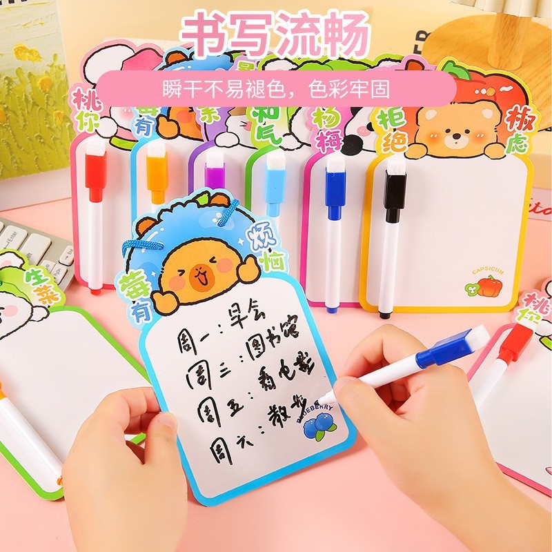 Whiteboard Marker Set - Cartoon Double Sided Erasable Whiteboard With