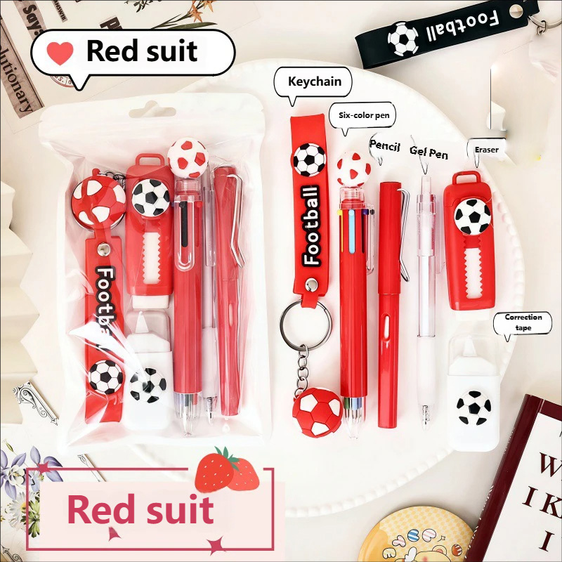 Ideal Stationery & Office Supply - 6Pcs Football Theme Stationery Kit, Ideal