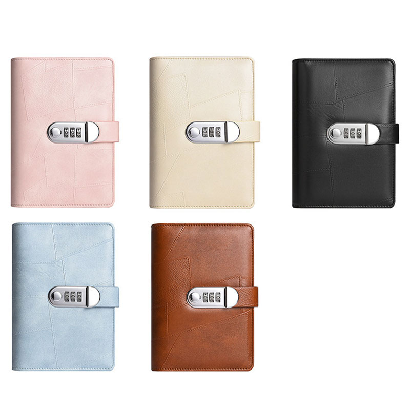 Planner Weekly Budget - A6 PU Leather Password Lock Binder,