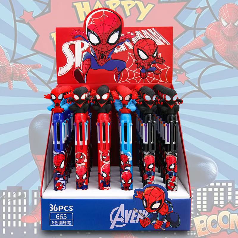 Stationery Supplier - 36pcs-Spider Man 6 Colors Ballpoint Pen