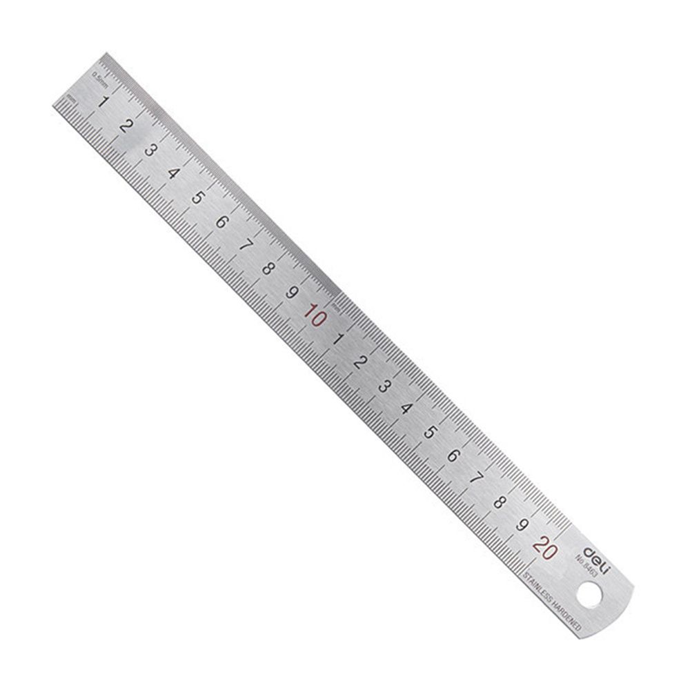 Stationery And Office Supply Stores - Deli 20cm Stainless Steel Metal Straight