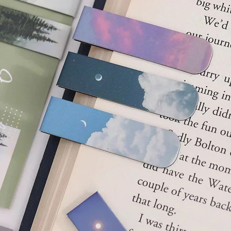 Paperclip Magnetic Set - 2Pcs/Set Landscape Themed Magnetic Bookmarks Magnet