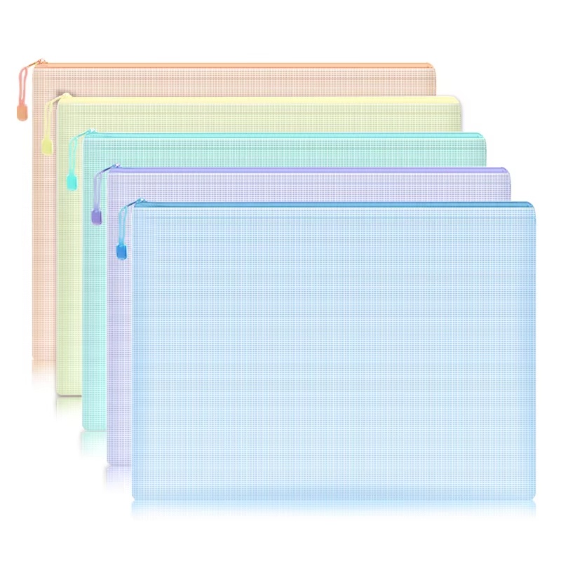 Office Stationery And Supply - 5-30pcs Multipurpose Mesh Zipper Pouch A5