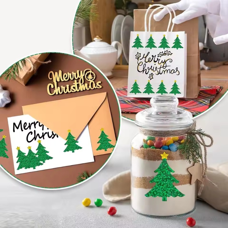Ideal Stationery & Office Supply - Christmas Glittering Tree Stickers (500pcs Set):