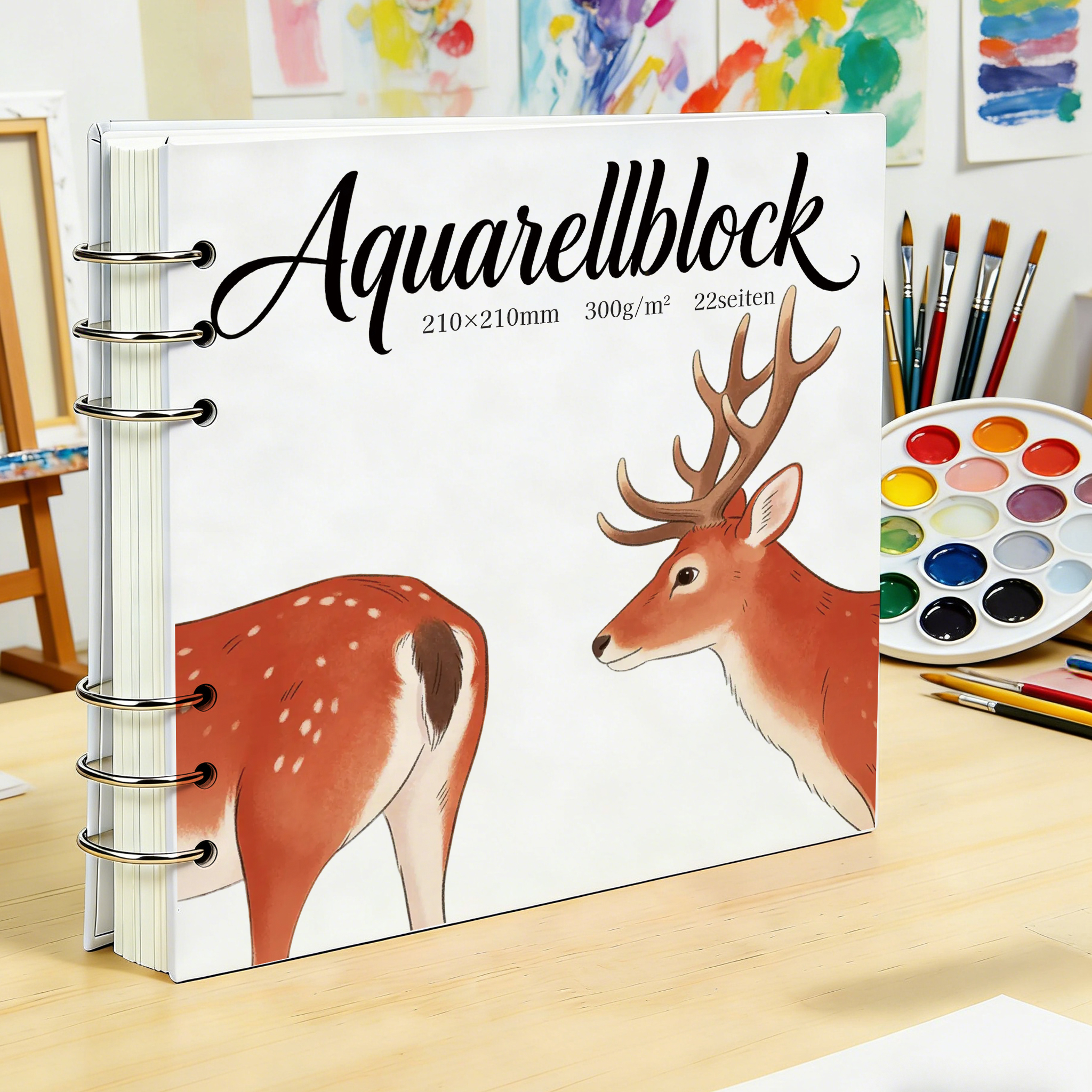 Art Sketchbook Ring - 210x210mm 300GSM Heavy Rough Texture Watercolor