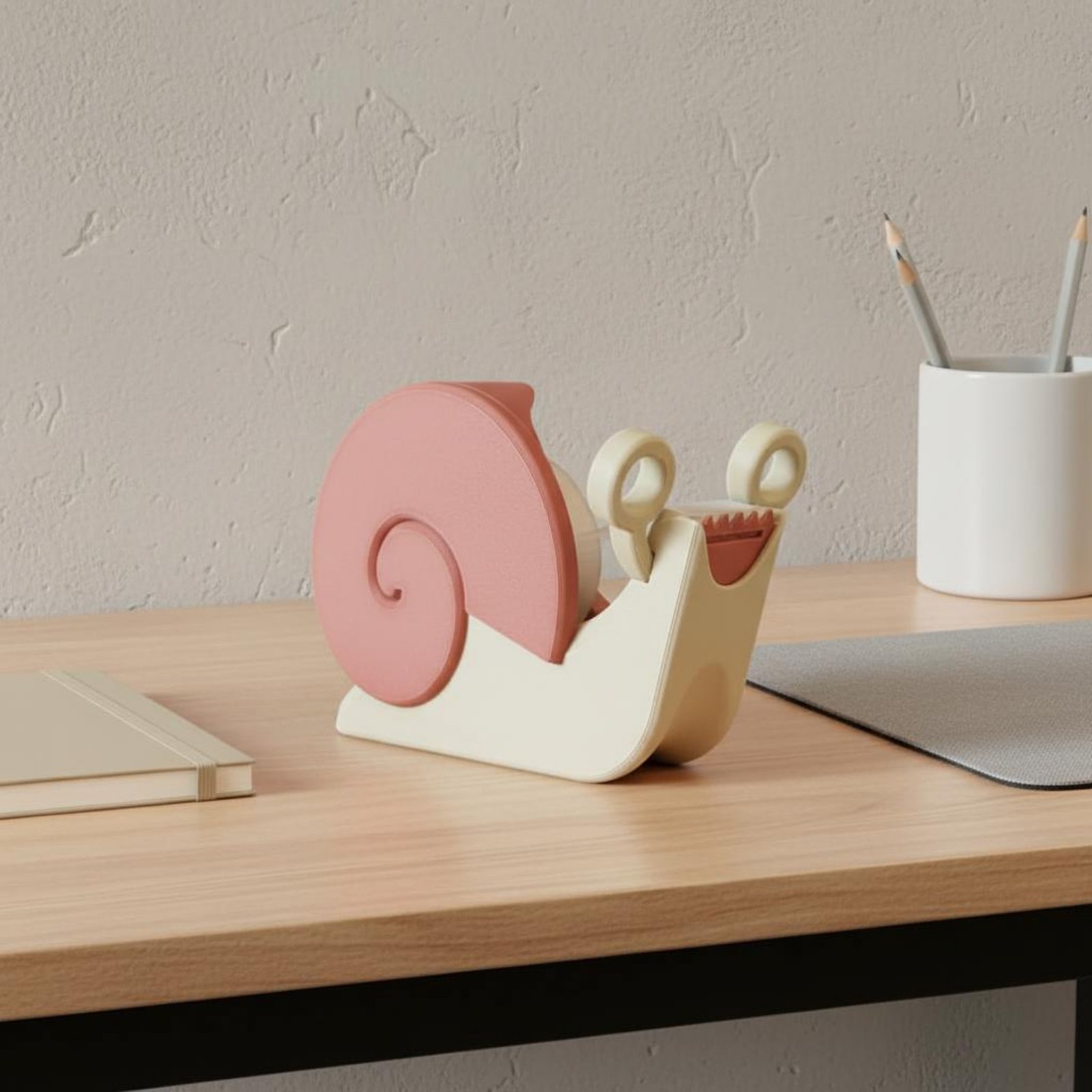 Office Stationery And Supply - Snail-Shaped Tape Dispenser Pink Shell Snail
