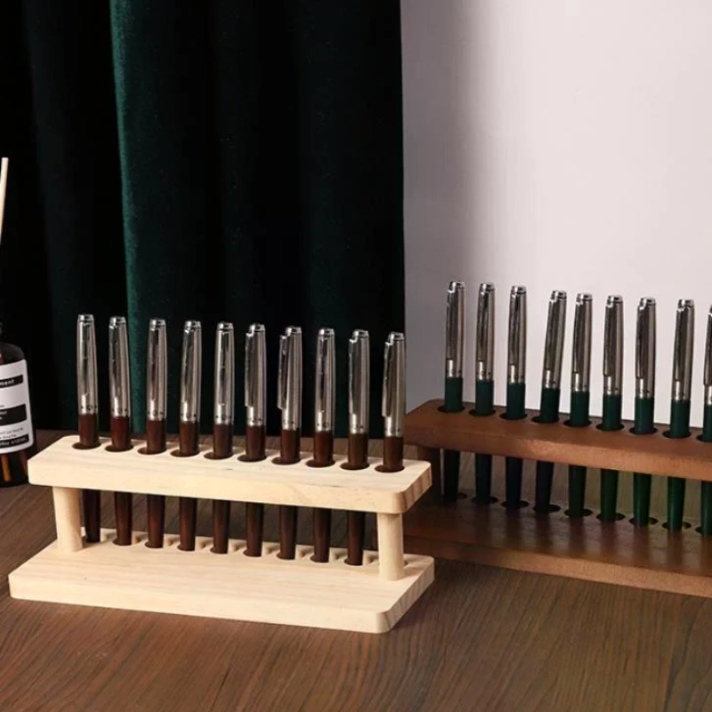 Office Stationery And Supply - Walnut Wood Test Tube Rack Multifunction