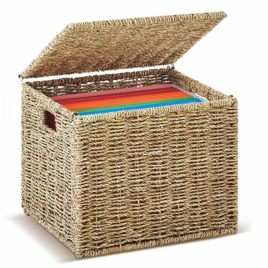 File Folder Hanging - Seagrass File Box Organizers Decorative File