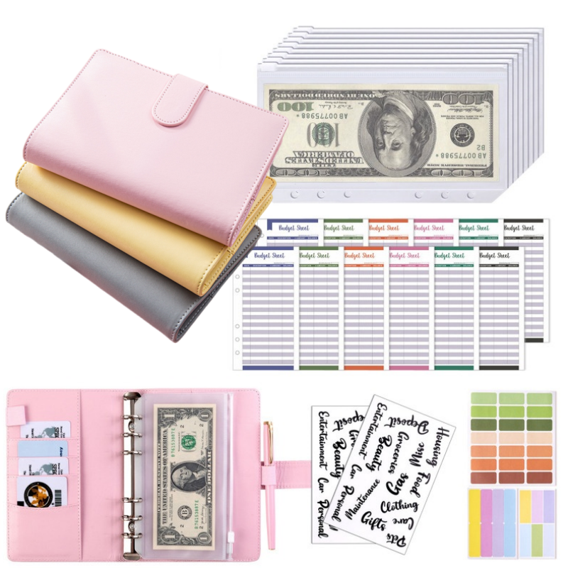 Planner Weekly Budget - A6 PU Leather Budget Binder with
