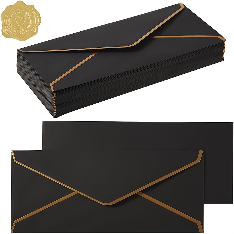 Letter Envelope Kraft - 10 PCS High-end Black Envelopes with