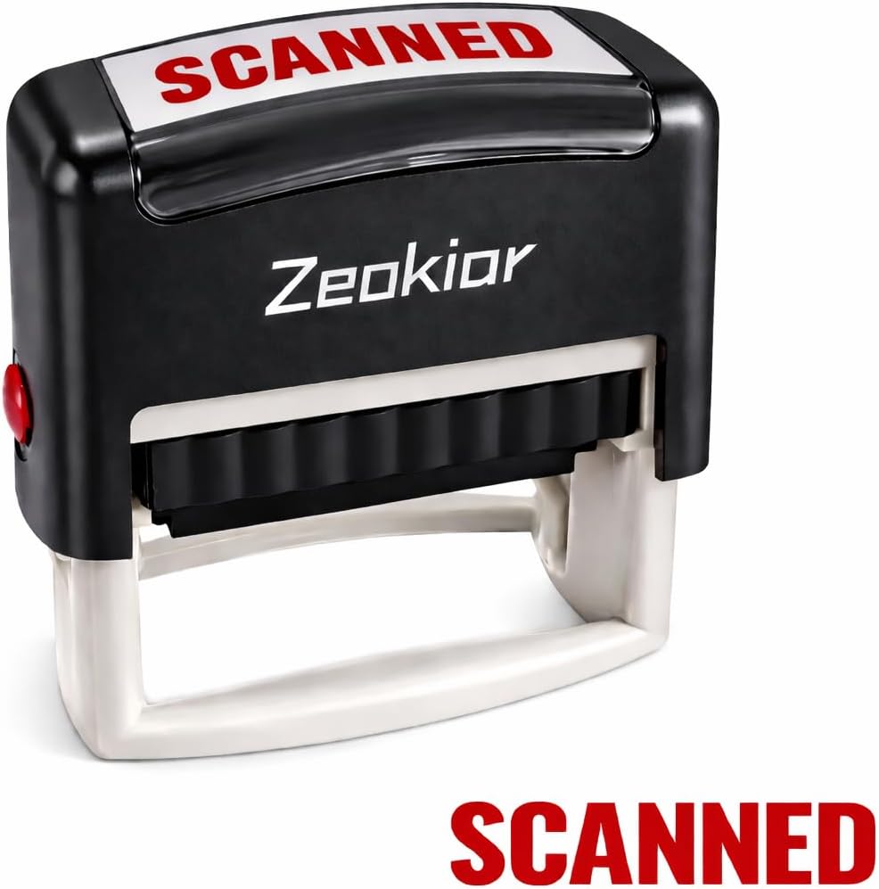 Self Inking Stamp - Self-Inking Scanned Stamp, Red Ink, ABS