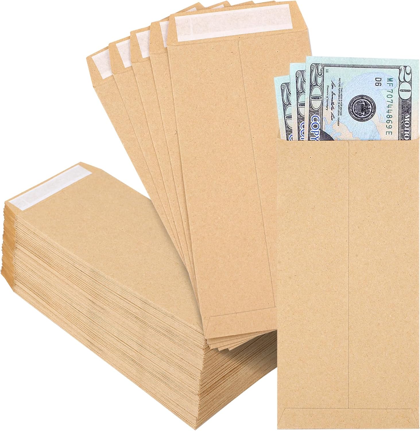 Letter Envelope Kraft - 120 Cash Envelopes for Money Kraft