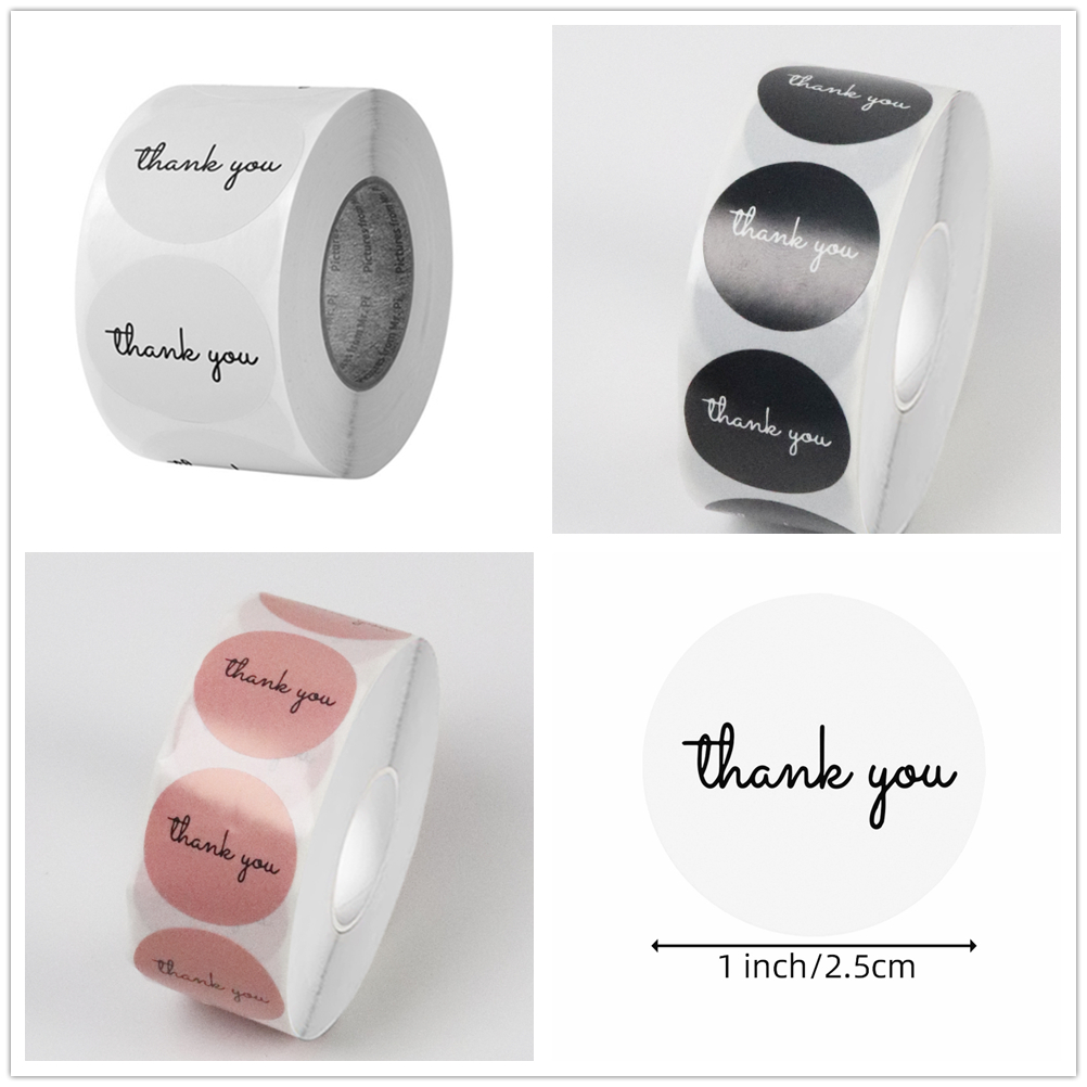 Sticker Label Roll - 500 Thank You Stickers Roll 25mm