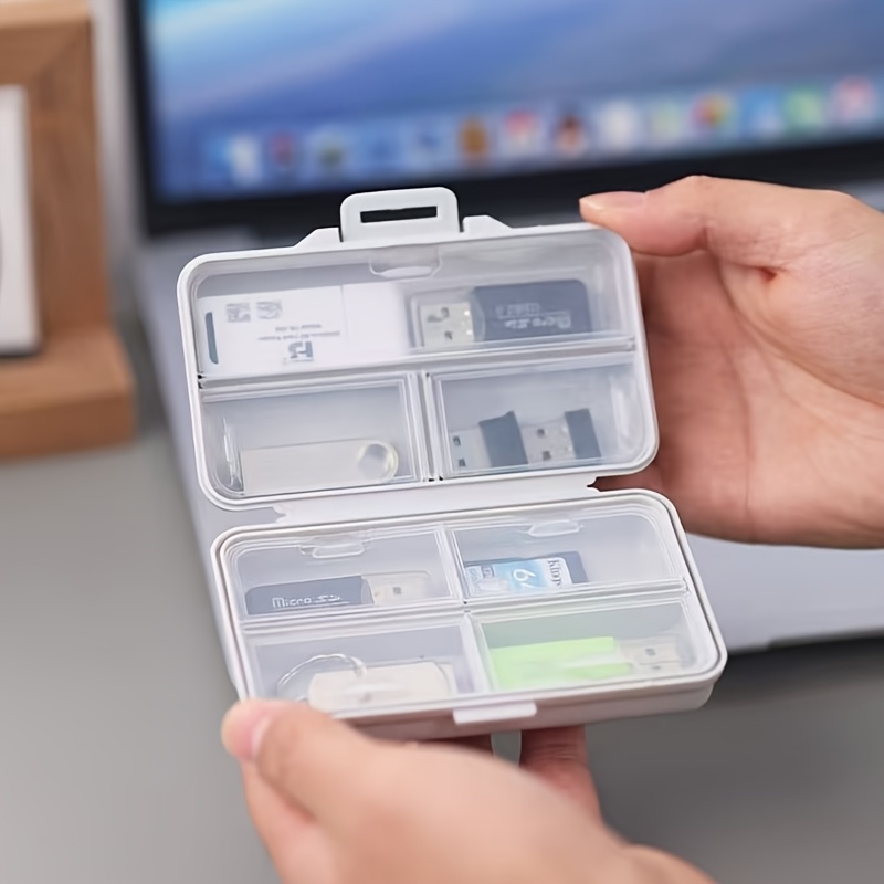 Stationery And Office Supply Stores - 1PC USB Storage Box with Compartments