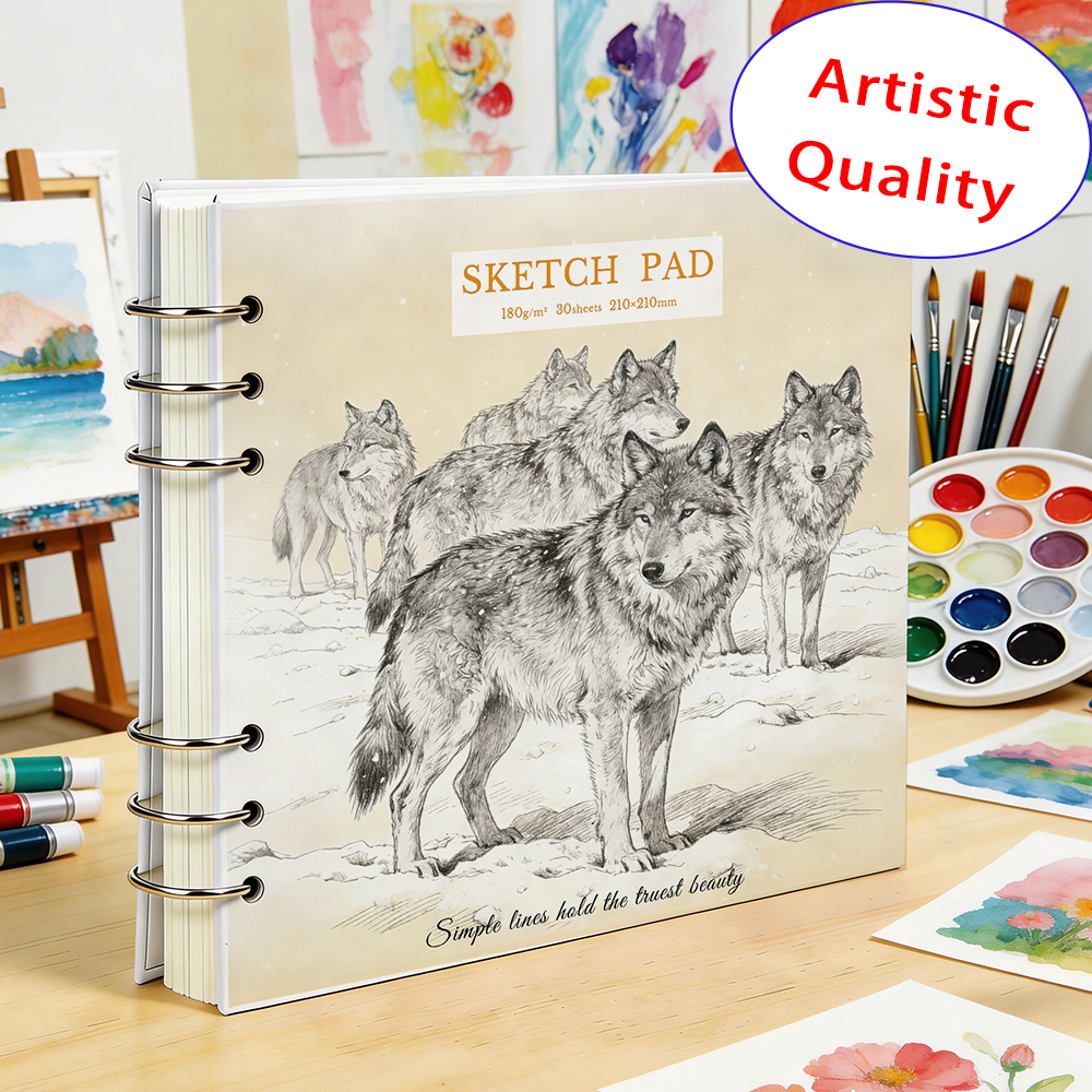 Art Sketchbook Ring - 30 Sheets 210x210mm 180GSM Sketch Book,