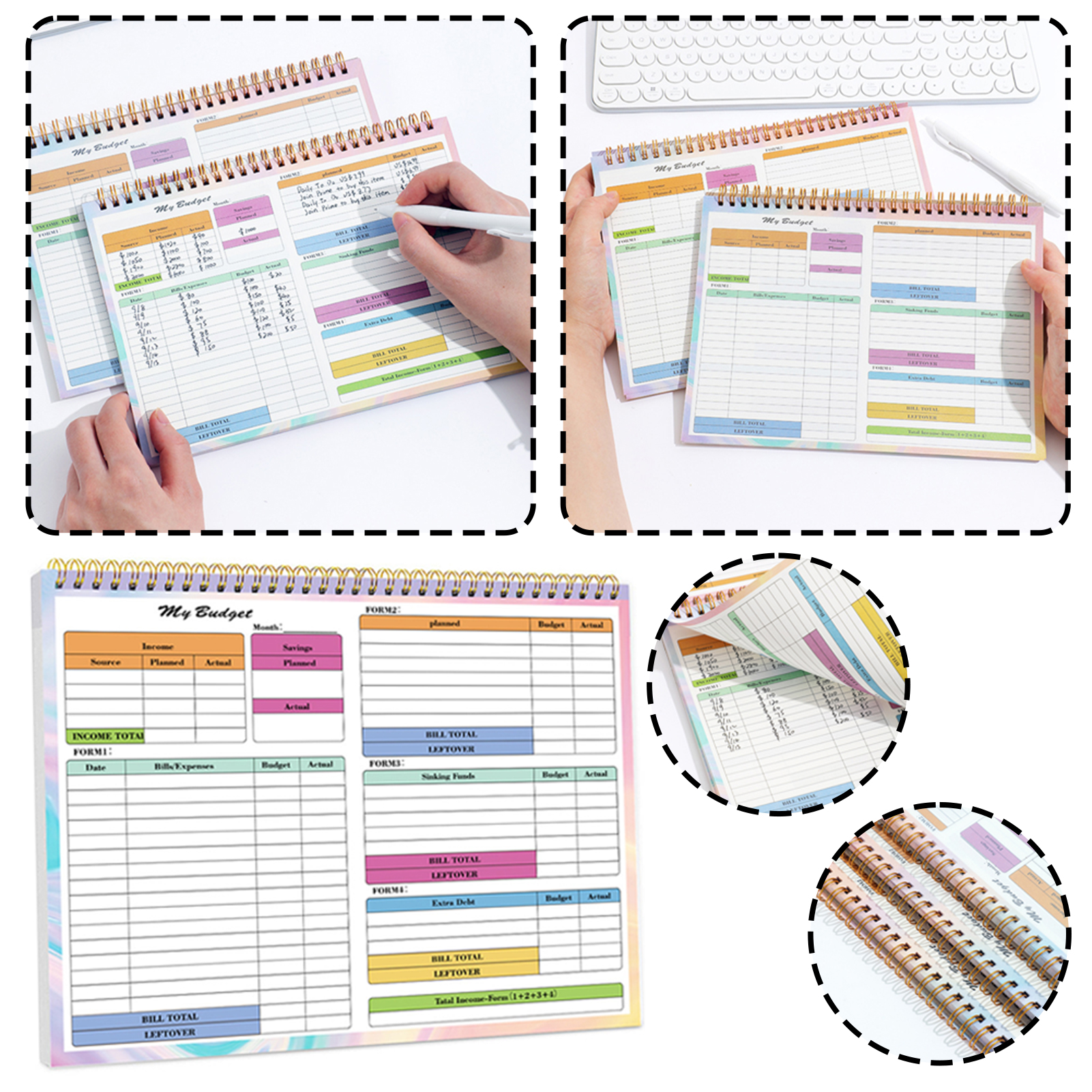 Planner Weekly Budget - Finance Planner,Undated Monthlys Budgets Planner Book