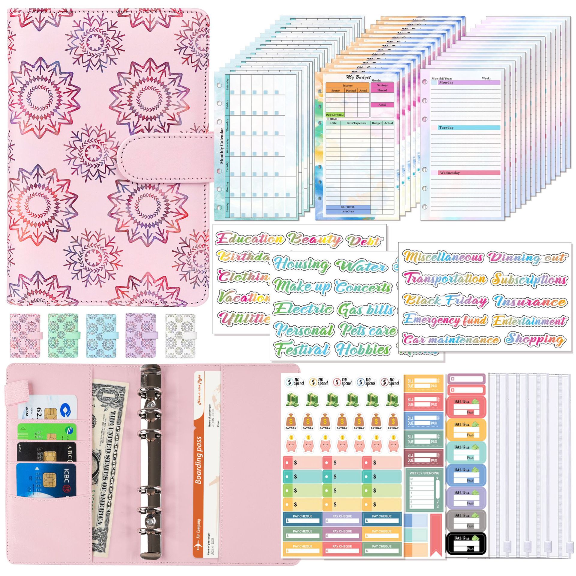 Planner Weekly Budget - A6 Binder Budget Planner Notebook Covers