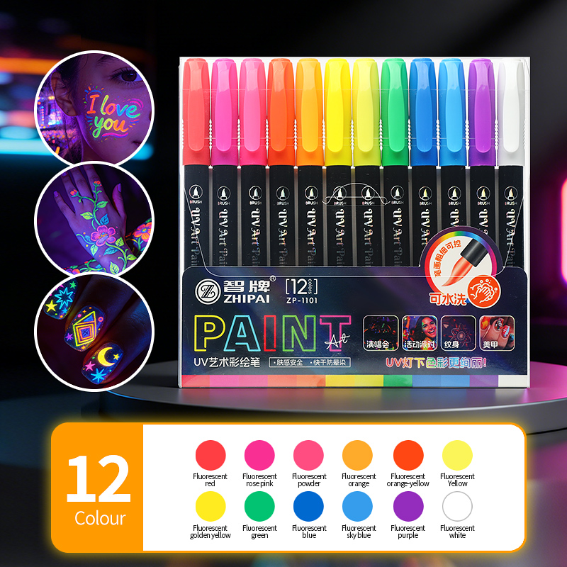 Highlighter Set Pastel - 12Pcs UV Glow Paint Markers Set