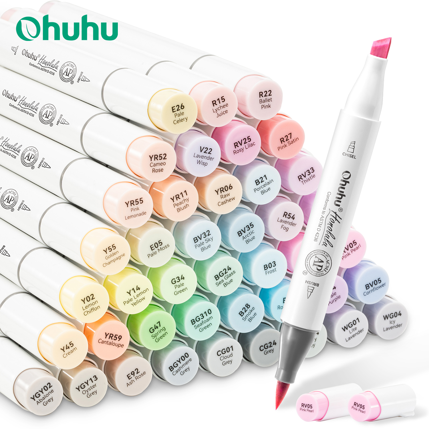 Highlighter Set Pastel - Ohuhu Honolulu 48 Pastel Colors Marker