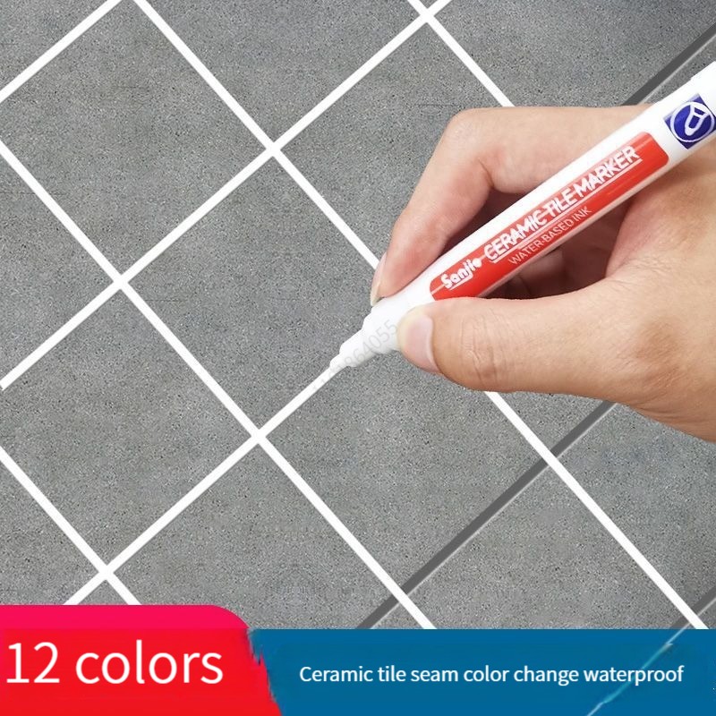 Whiteboard Marker Set - 12 Color Waterproof White Grout Tile