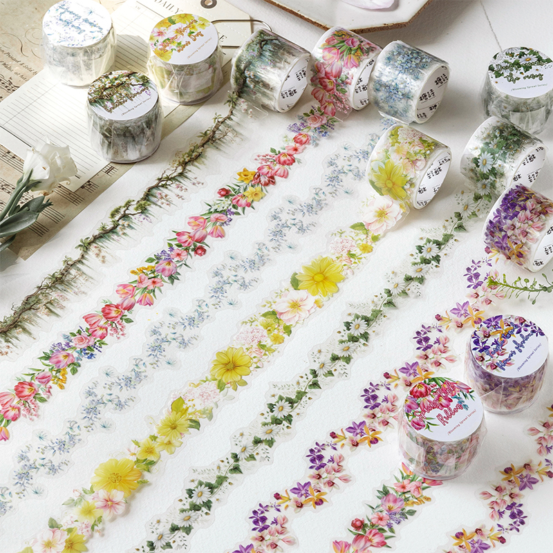 Ideal Stationery & Office Supply - Floral Aesthetic Washi Tape Set, Fresh