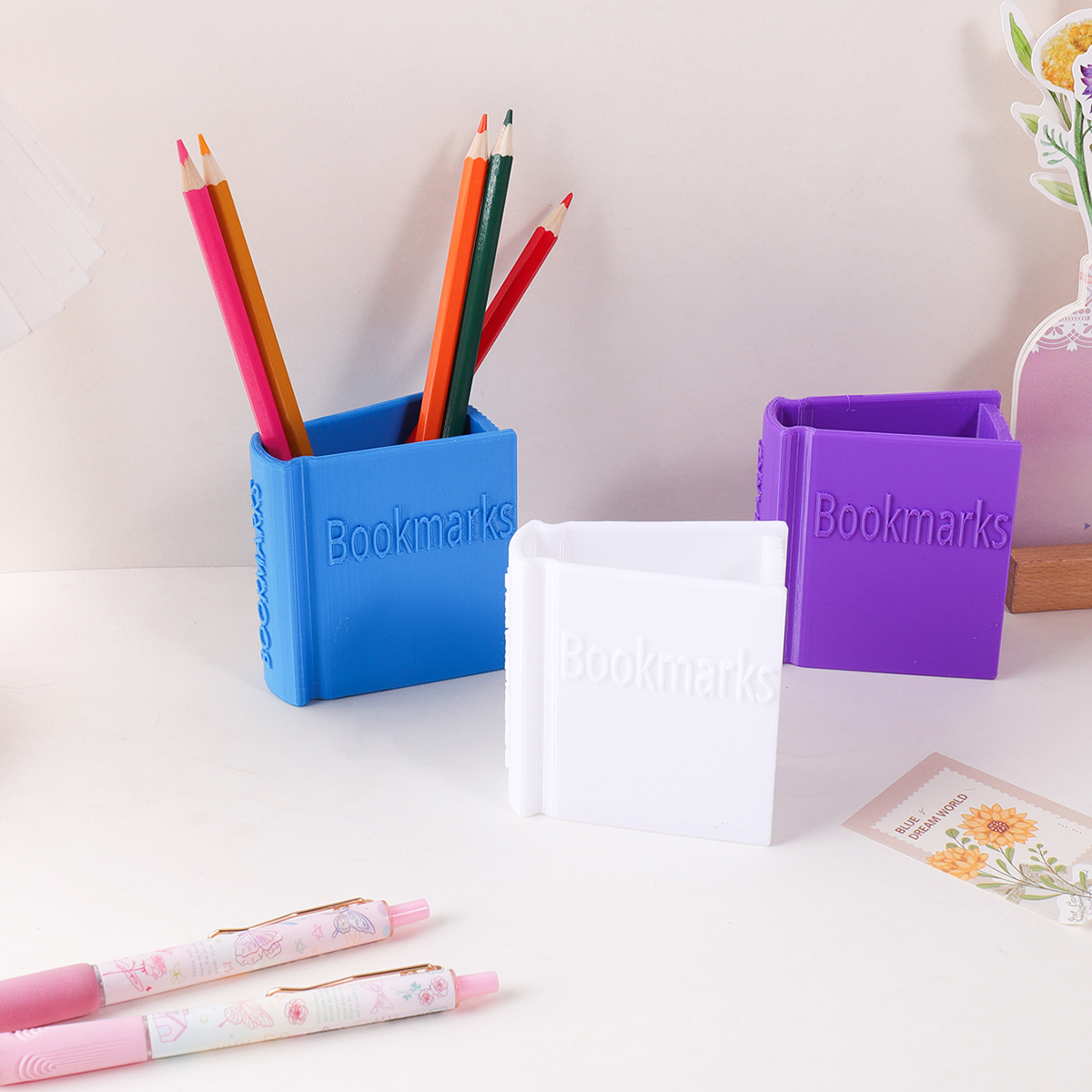 Stationery And Office Supply Stores - Minimalist style 3D solid color pen