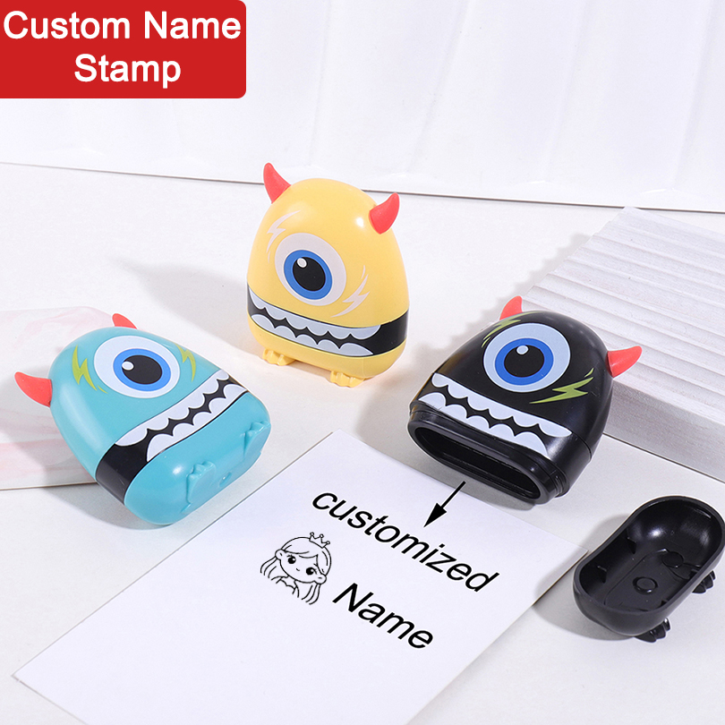 Self Inking Stamp - Custom Kids Name Stamp Cartoon Waterproof