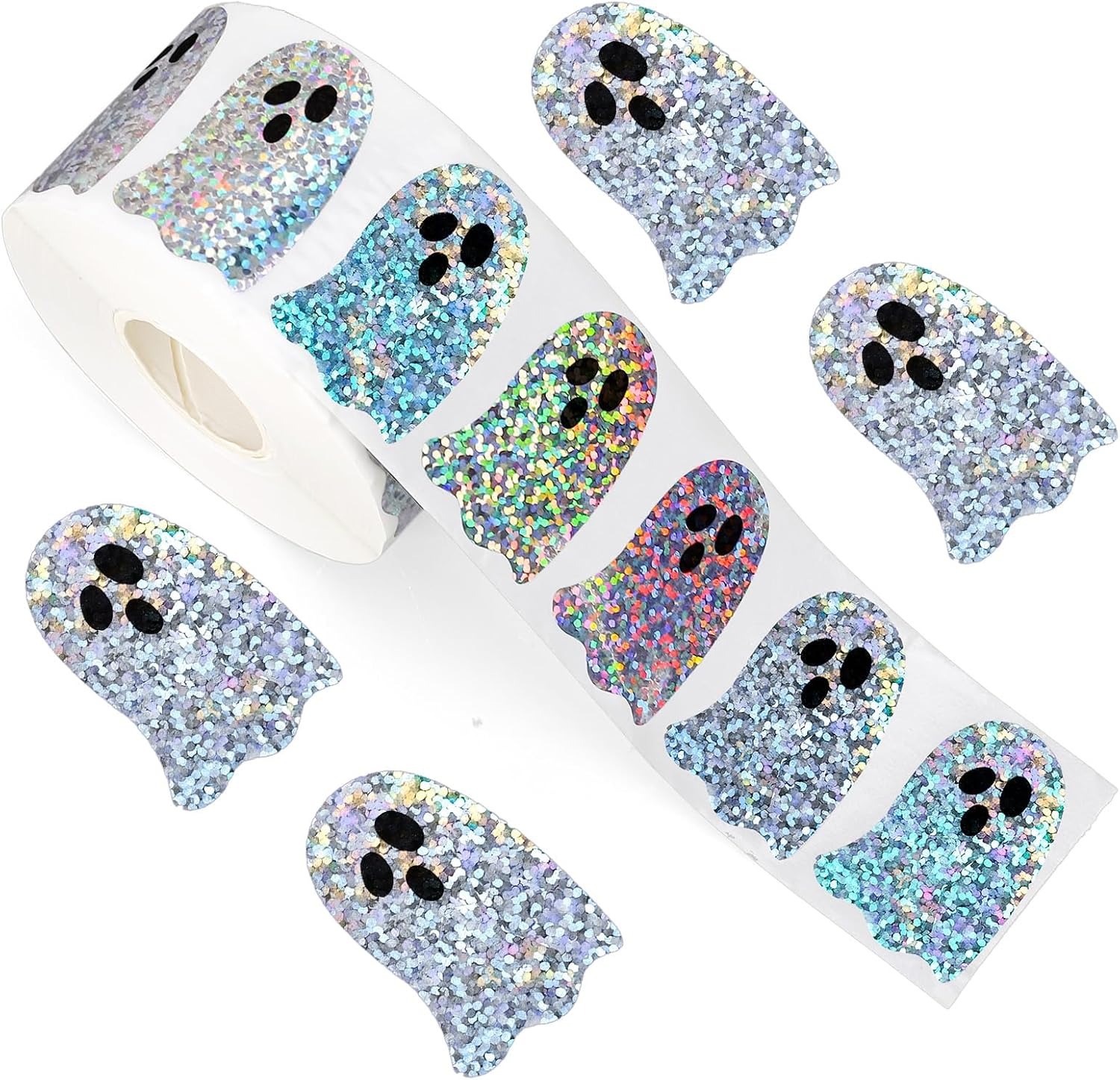 Sticker Label Roll - Ghost-Shaped DIY Waterproof Stickers Halloween Party