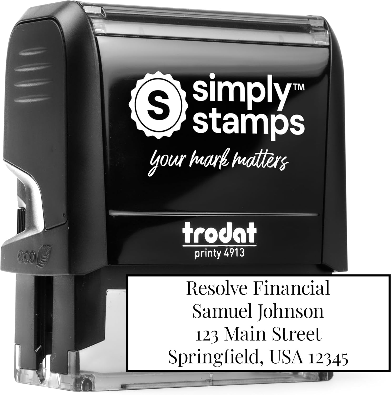 Self Inking Stamp - Custom 4-Line Address Stamp, Self-Inking, 12