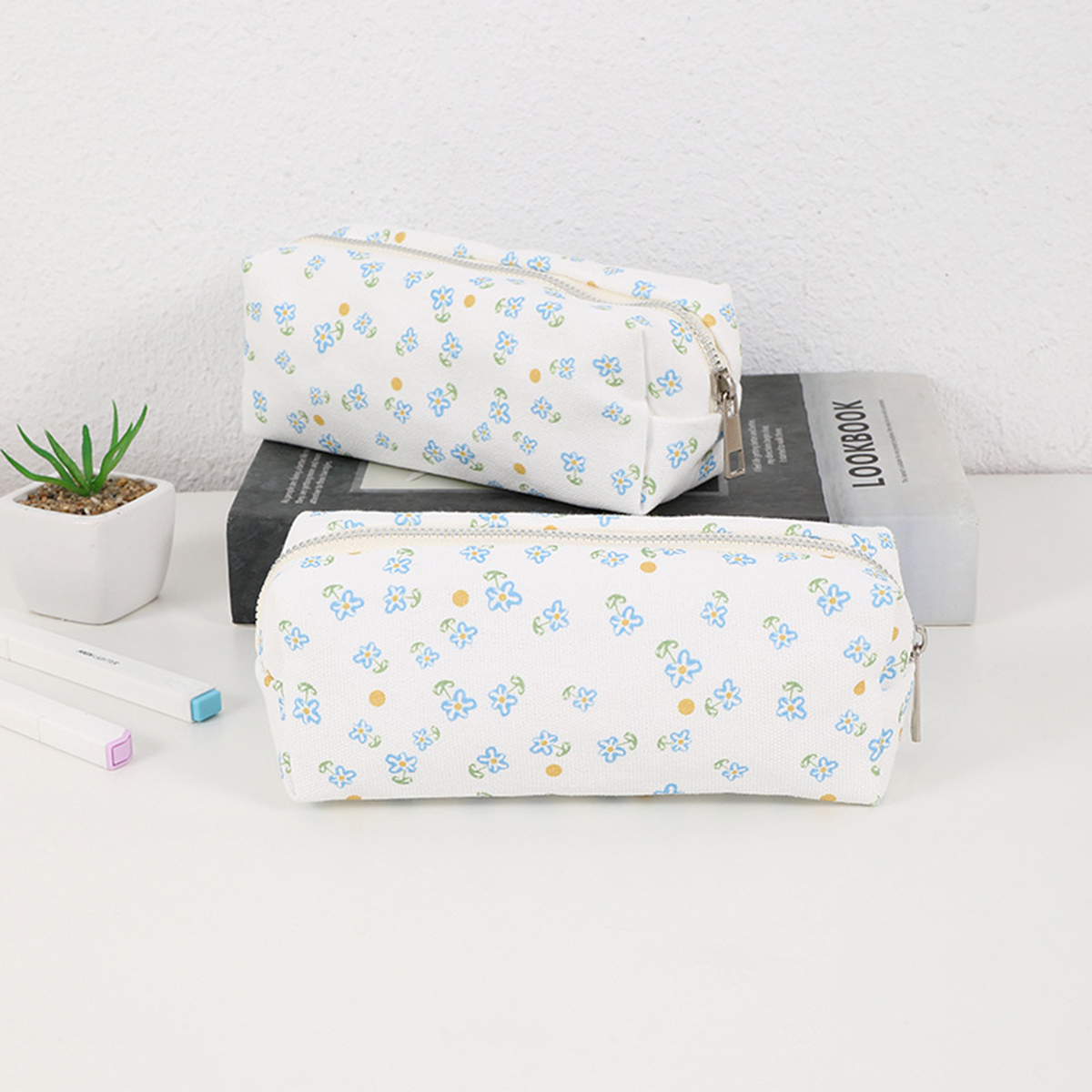 Stationery And Office Supply Stores - Simple floral printed pencil case, beautifully