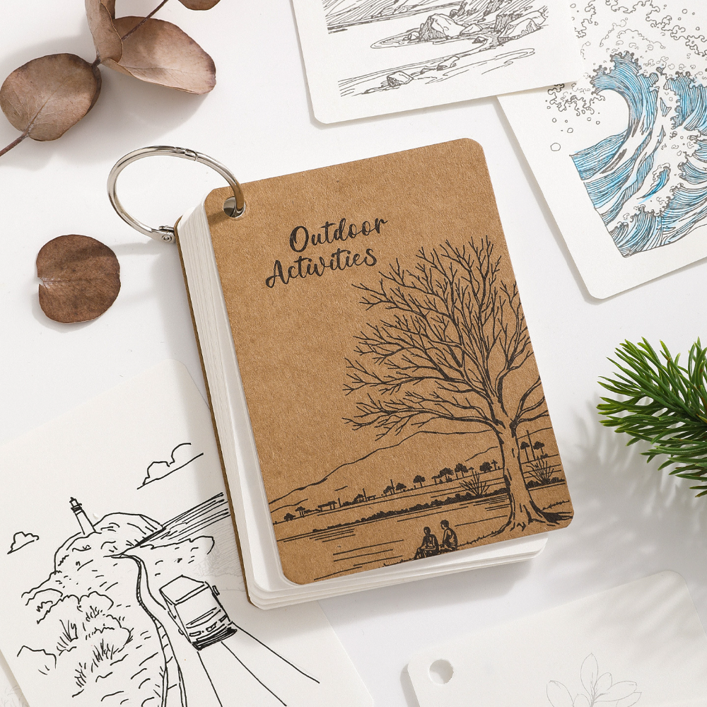 Art Sketchbook Ring - Coloring Book Portable Loose Leaf Notebook