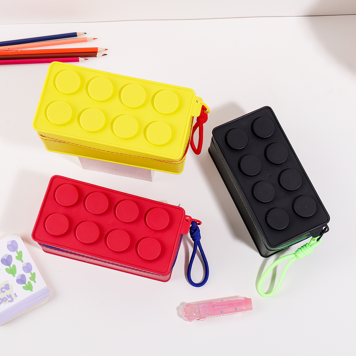 Stationery And Office Supply Stores - Retro monochrome building block storage box,