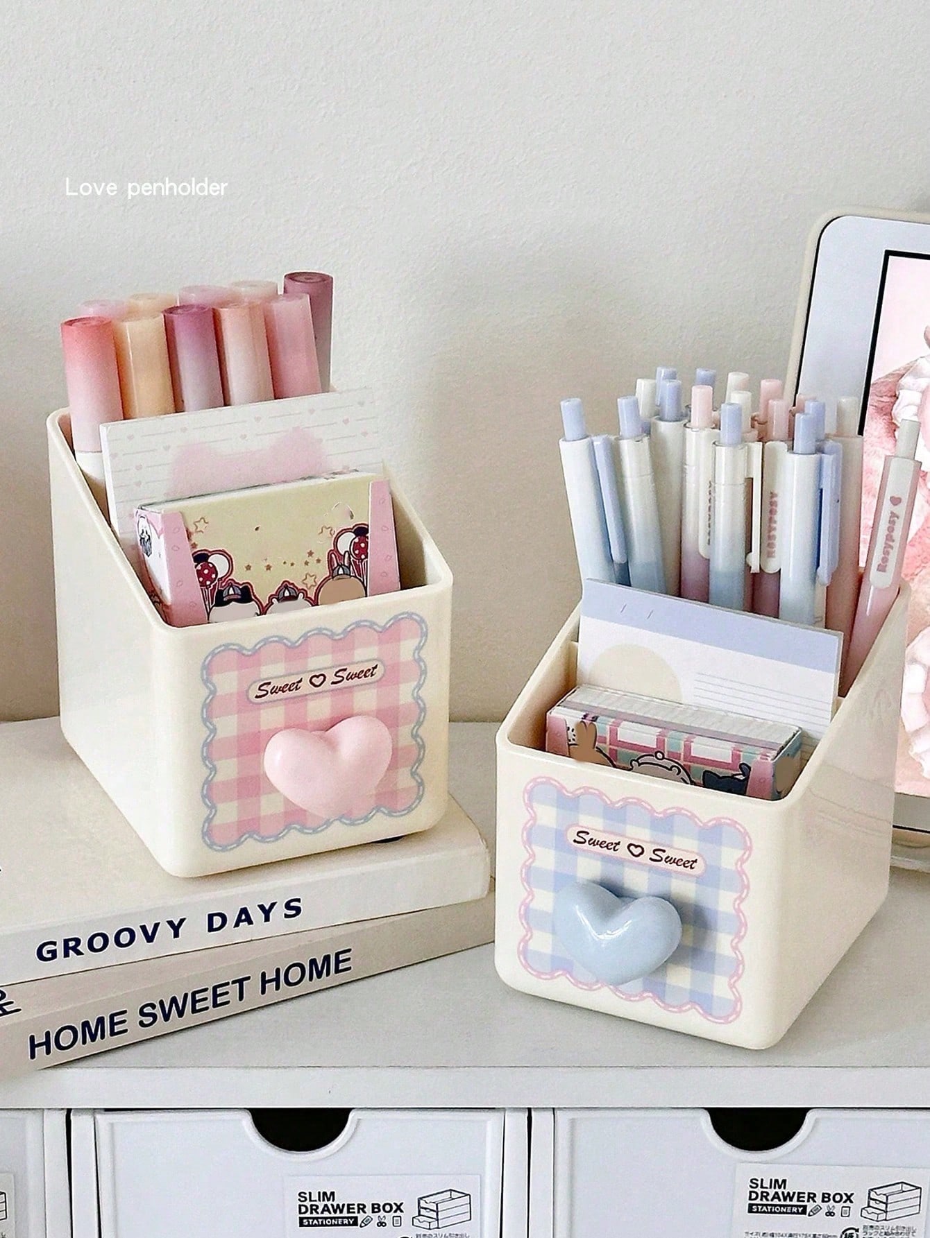 Stationery And Office Supply Stores - 1pc Desktop Stationery Storage Box, Dual-Layer
