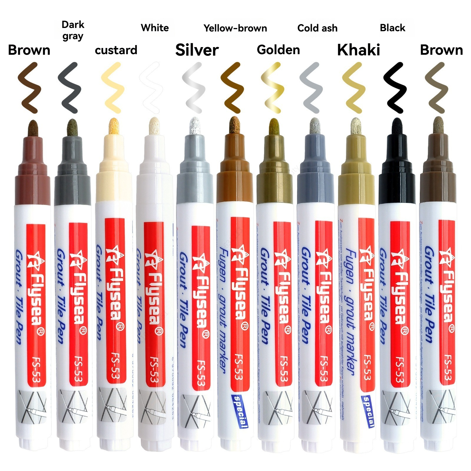 Whiteboard Marker Set - 1/3/6Pcs White Waterproof Tile Marker Grout