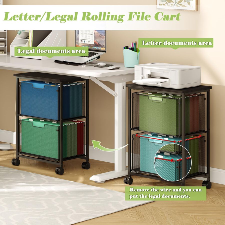 Legal Rolling File Cart with 2 – File Folder Hanging Bewertung und Preis