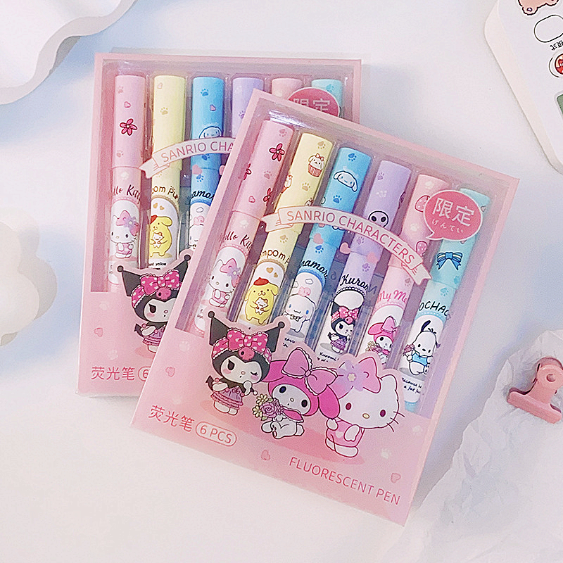 6Pcs Sanrio Hello Kitty Highli – Highlighter Set Pastel Bewertung und Preis