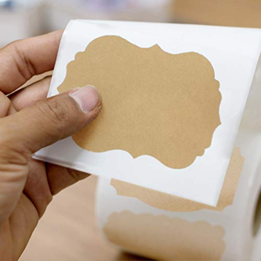 Scalloped Kraft Paper Labels B – Sticker Label Roll Bewertung und Preis