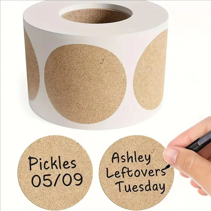 500 Pcs / 1 Roll ，kraft Round  – Sticker Label Roll Bewertung und Preis
