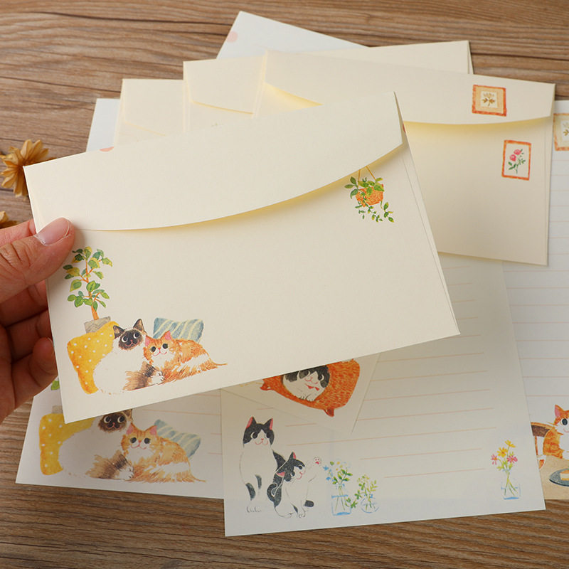10Pcs Cartoon Cat Envelopes St – Letter Envelope Kraft Bewertung und Preis