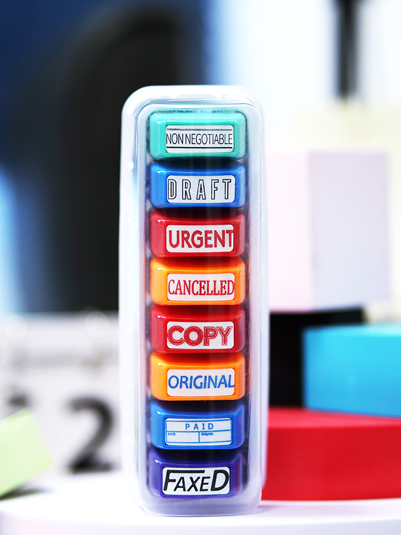 8 Office Stamp set Information – Self Inking Stamp Bewertung und Preis