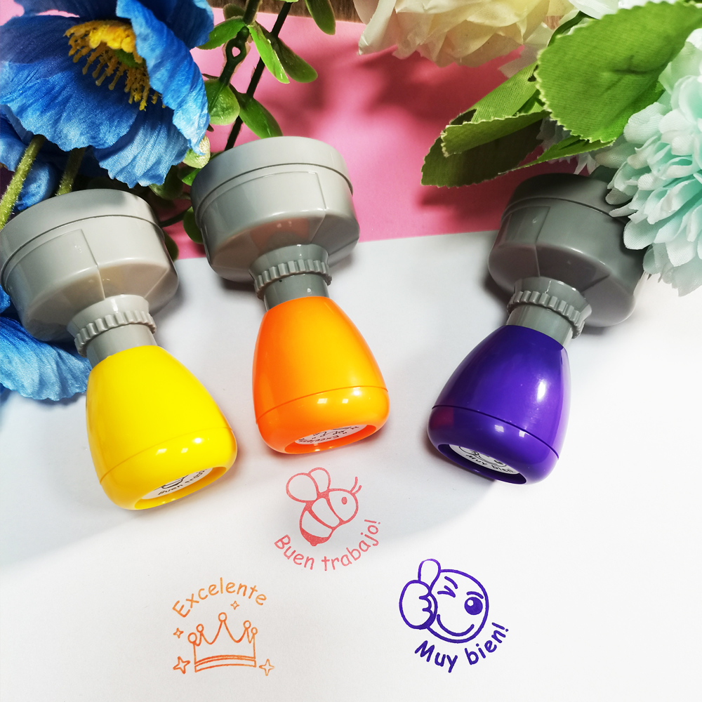 Color 3 pieces large Spanish e – Self Inking Stamp Bewertung und Preis