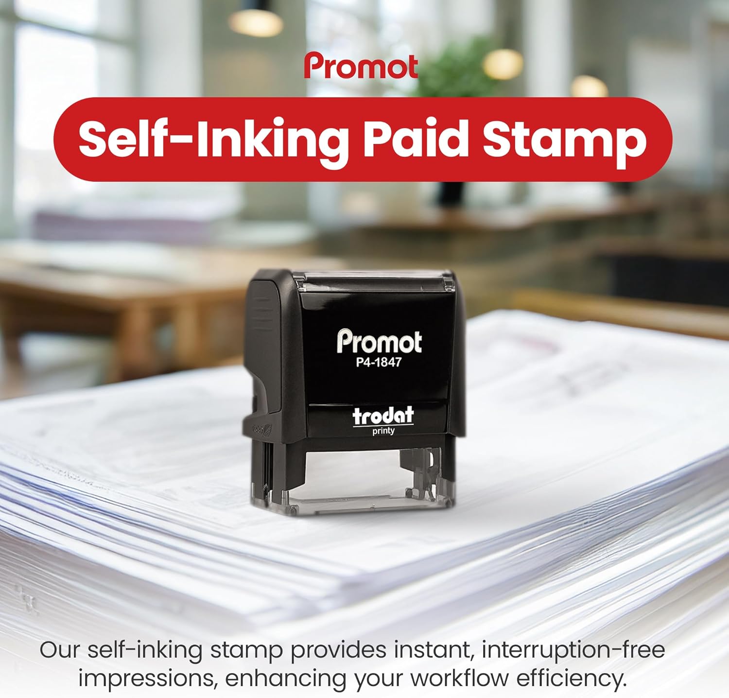Self Inking Paid Stamp - Red I – Self Inking Stamp Bewertung und Preis