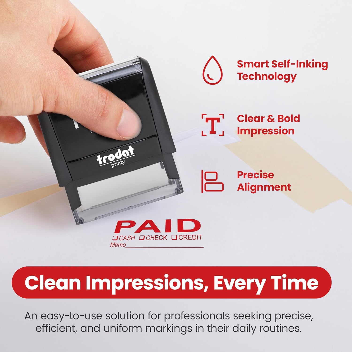Self Inking Paid Stamp - Red I – Self Inking Stamp Bewertung und Preis